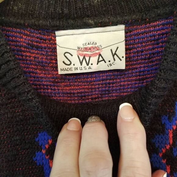 Vintage SWAK Paisley Sweater M - Picture 2 of 7